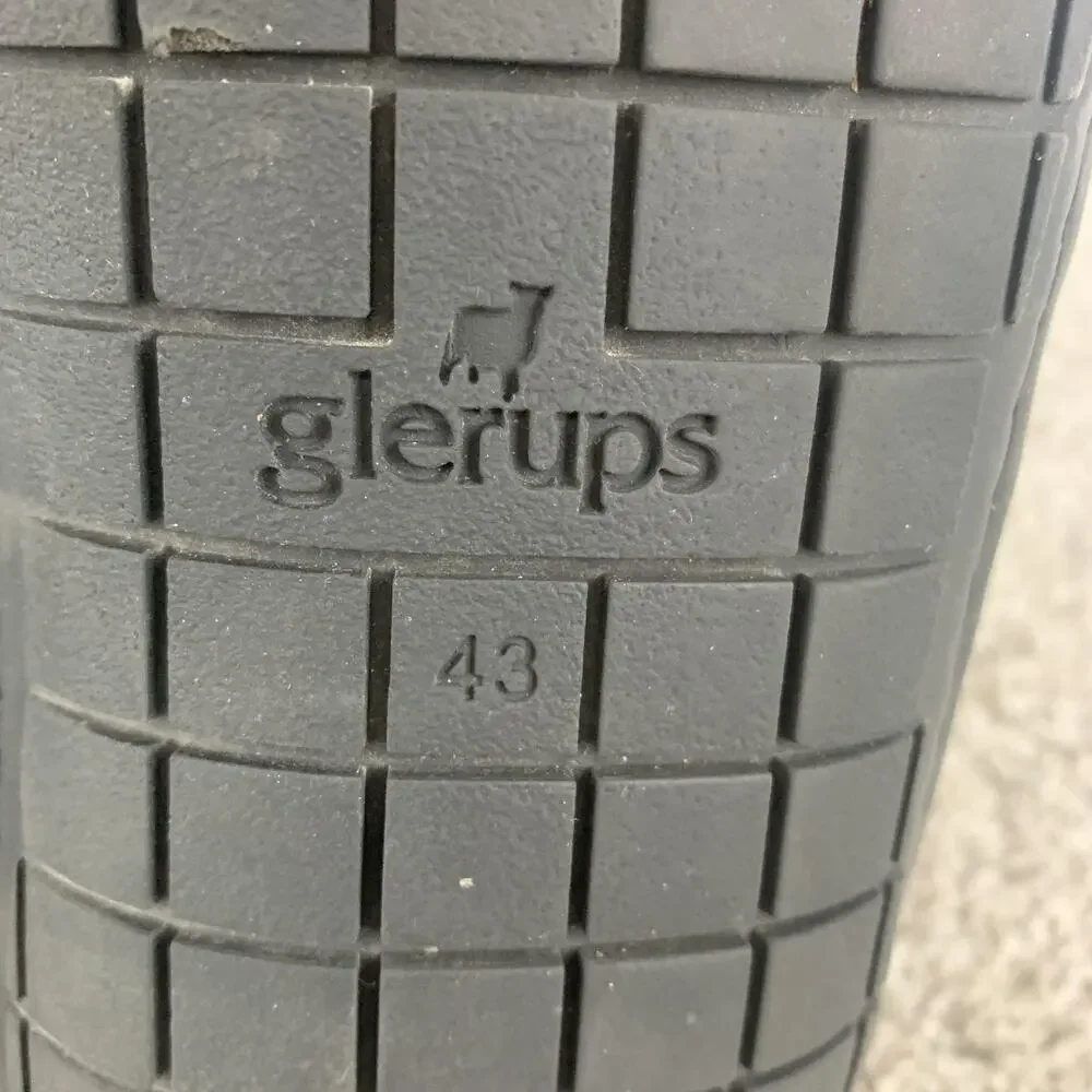 Glerups Slippers Mens Size 10 Gray Wool Felt Rubber Sole House Shoes Comfort